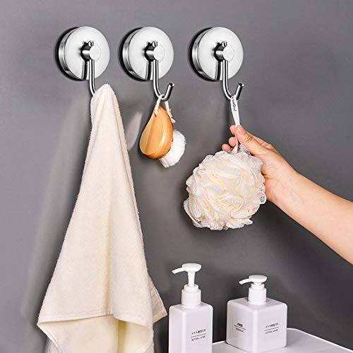 Shower Suction Cup Hooks Bathroom Towel Suction Holder Metal Coat