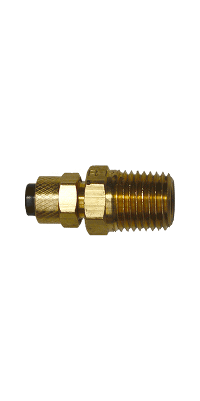 1/4" Tubing to 1/4" Male Pipe Thread (NPT) Brass Connector - Stratus Micro-Mister